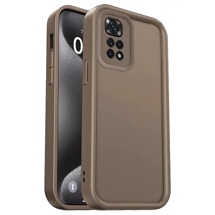 Durukar®   Redmi 10 2022 Kılıf Viera Silikon - Kahverengi