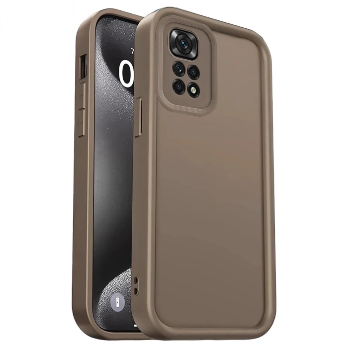Durukar®   Redmi 10 2022 Kılıf Viera Silikon - Kahverengi