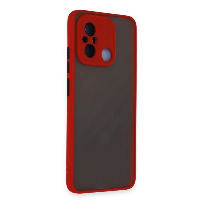Durukar®   Redmi 12C Kılıf Montreal Silikon Kapak - Kırmızı