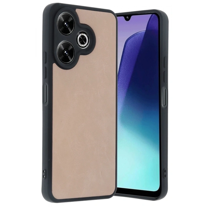 Durukar®   Redmi 13 4G Kılıf Aras Deri Kapak - Pudra