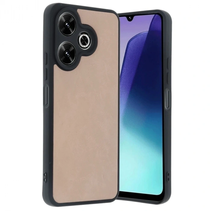 Durukar®   Redmi 13 4G Kılıf Aras Deri Kapak - Pudra