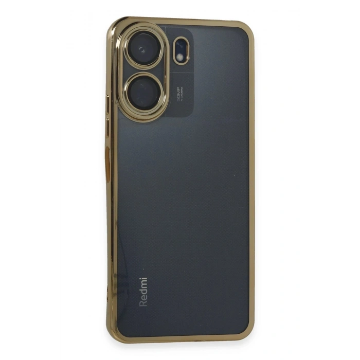 Durukar®   Redmi 13C Kılıf  Lensli Silikon - Gold
