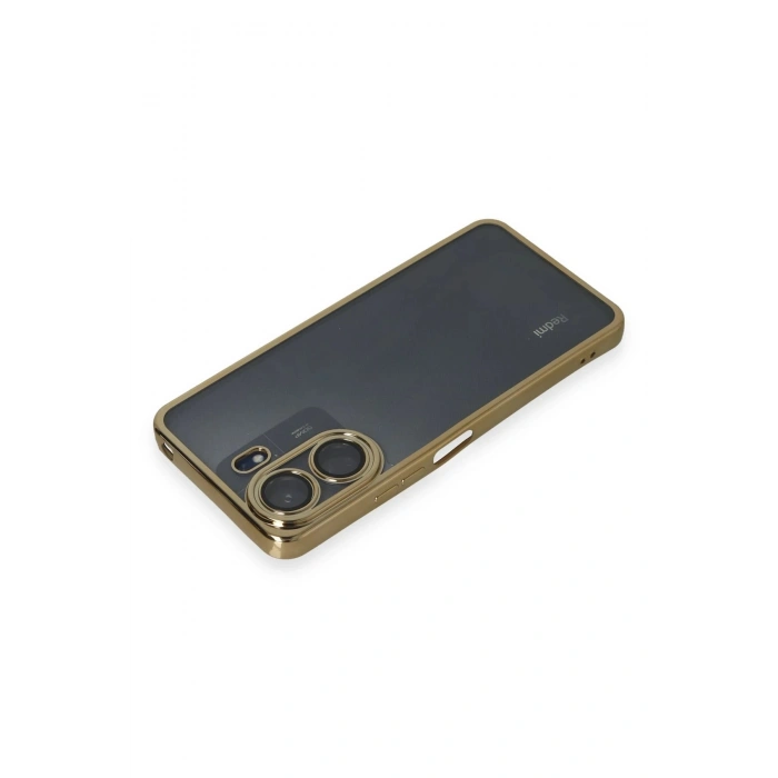 Durukar®   Redmi 13C Kılıf  Lensli Silikon - Gold