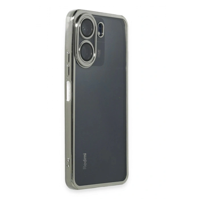 Durukar®   Redmi 13C Kılıf  Lensli Silikon - Gümüş
