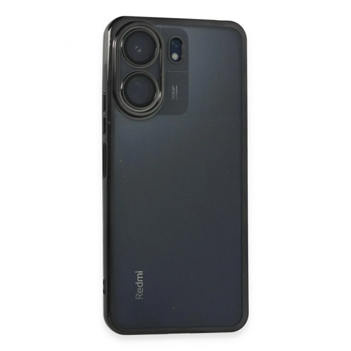 Durukar®   Redmi 13C Kılıf  Lensli Silikon - Siyah
