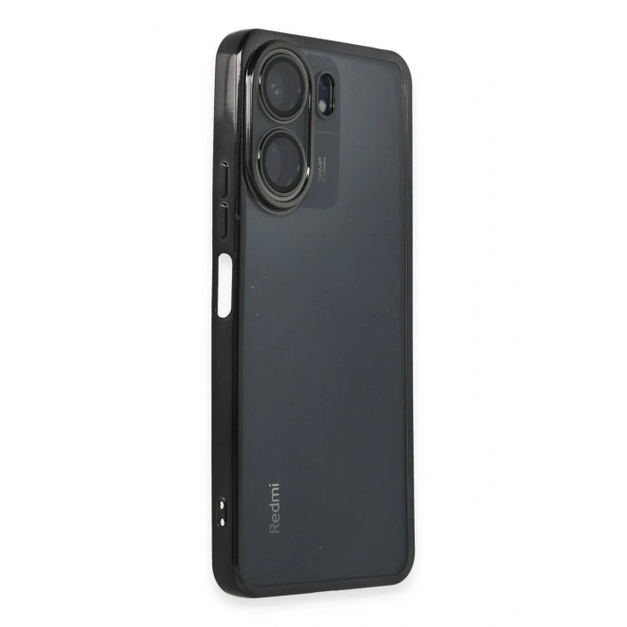 Durukar®   Redmi 13C Kılıf  Lensli Silikon - Siyah