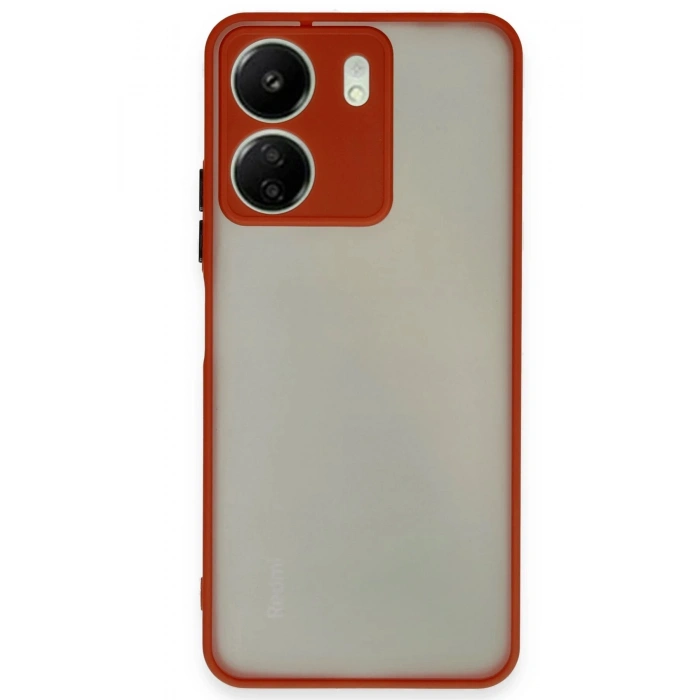 Durukar®   Redmi 13C Kılıf Montreal Silikon Kapak - Kırmızı