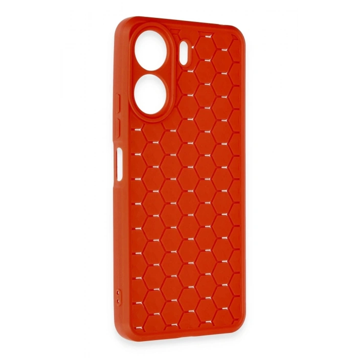 Durukar®   Redmi 13C Kılıf Petek Silikon Kapak - Kırmızı