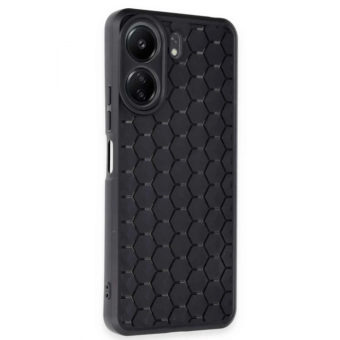 Durukar®   Redmi 13C Kılıf Petek Silikon Kapak - Siyah