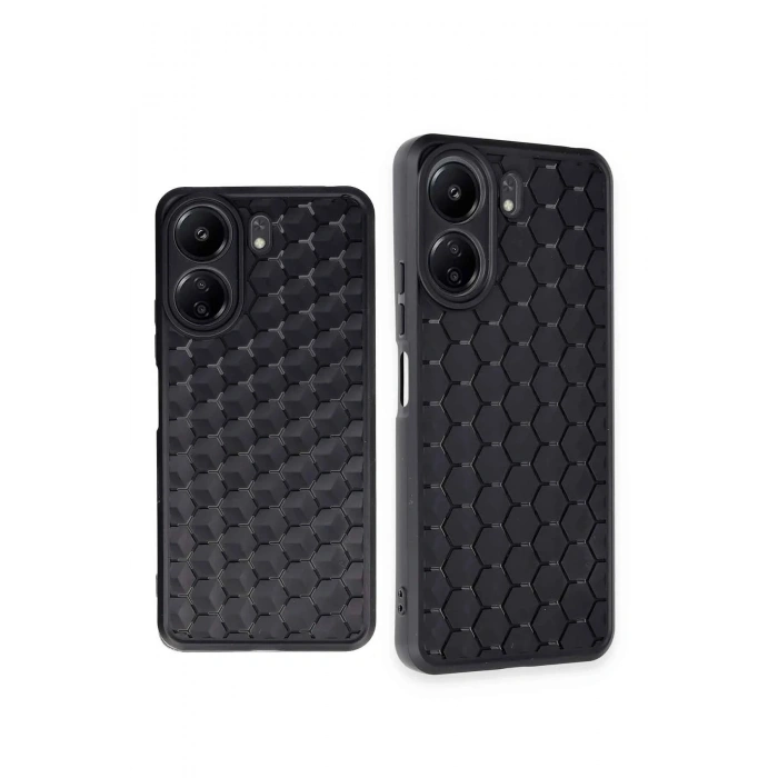 Durukar®   Redmi 13C Kılıf Petek Silikon Kapak - Siyah