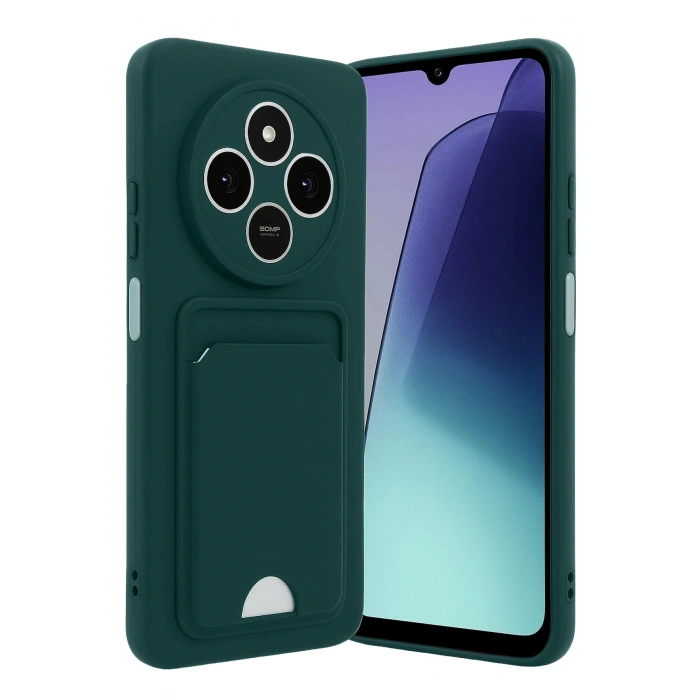 Durukar®   Redmi 14C Kelvin Kartvizitli Silikon - Koyu Yeşil