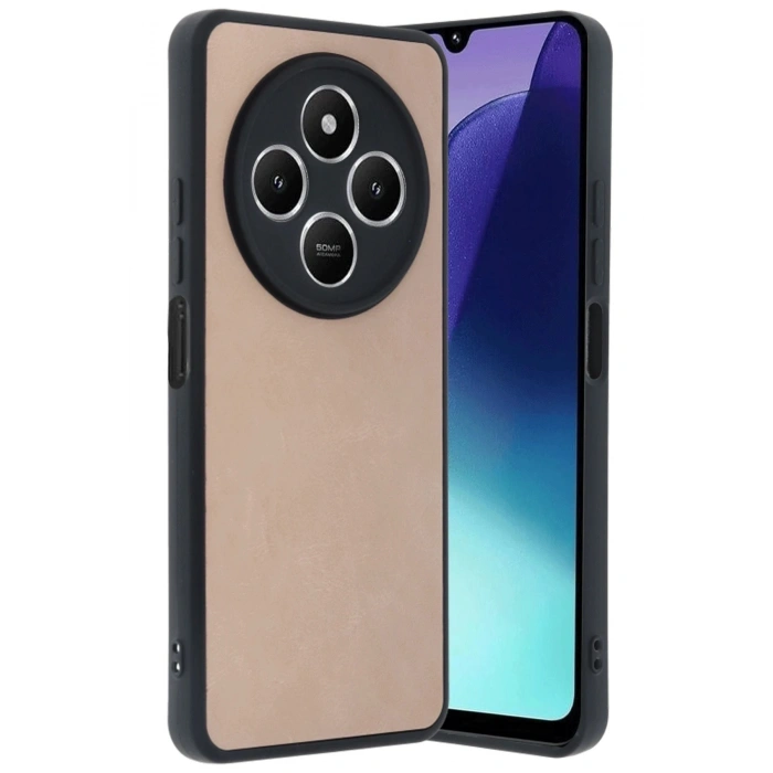 Durukar®   Redmi 14C Kılıf Aras Deri Kapak - Pudra