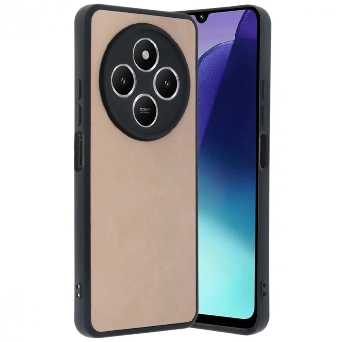 Durukar®   Redmi 14C Kılıf Aras Deri Kapak - Pudra