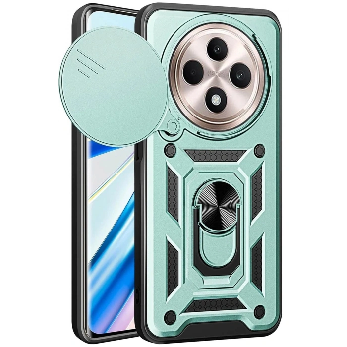 Durukar®   Redmi 14C Kılıf Pars Lens Yüzüklü Silikon - Yeşil