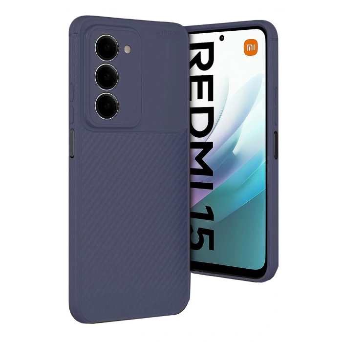 Durukar®   Redmi 15 4G Auto Focus Karbon Kapak - Lacivert