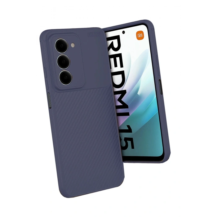 Durukar®   Redmi 15 4G Auto Focus Karbon Kapak - Lacivert