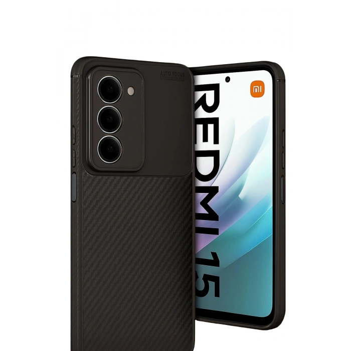 Durukar®   Redmi 15 4G Auto Focus Karbon Kapak - Siyah