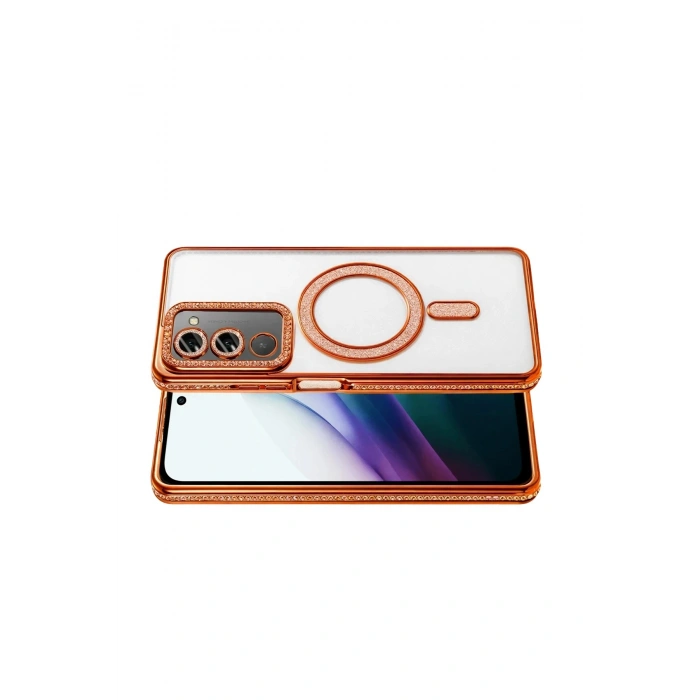 Durukar®   Redmi 15 4G Joke Simli Magneticsafe Kılıf - Turuncu