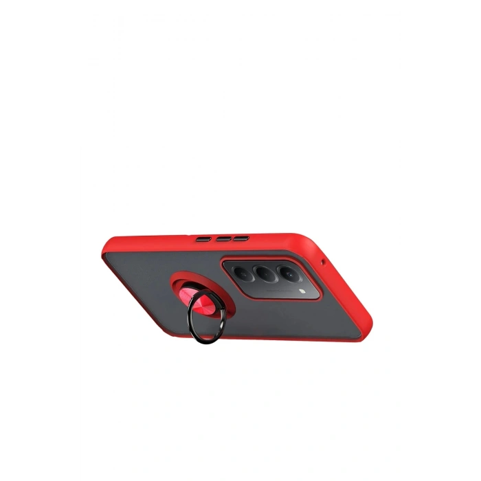 Durukar®   Redmi 15 4G Montreal Yüzüklü Silikon Kapak - Kırmızı