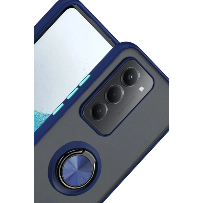 Durukar®   Redmi 15 4G Montreal Yüzüklü Silikon Kapak - Lacivert