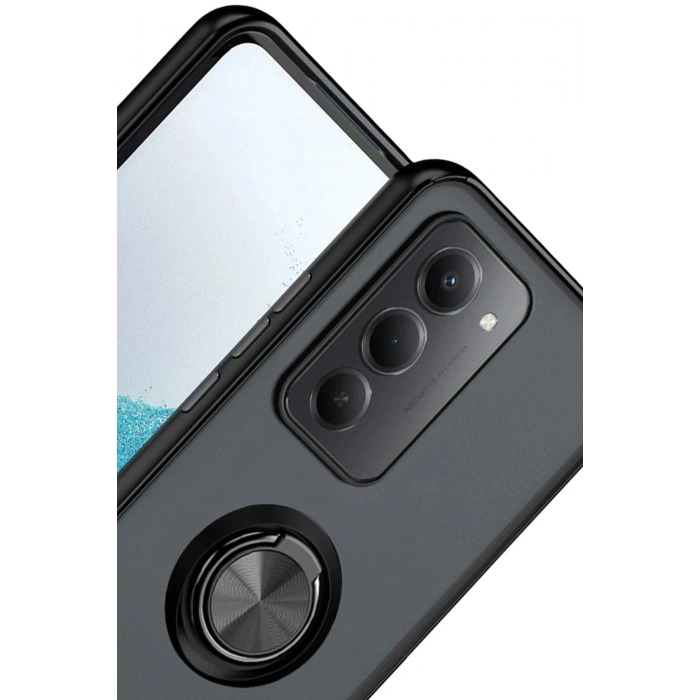 Durukar®   Redmi 15 4G Montreal Yüzüklü Silikon Kapak - Siyah