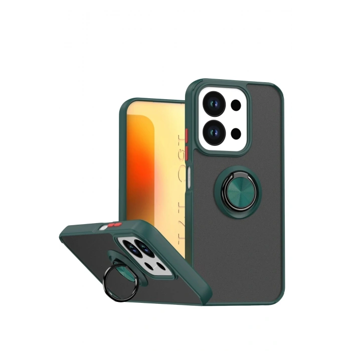 Durukar®   Redmi 15C 4G Montreal Yüzüklü Silikon Kapak - Yeşil
