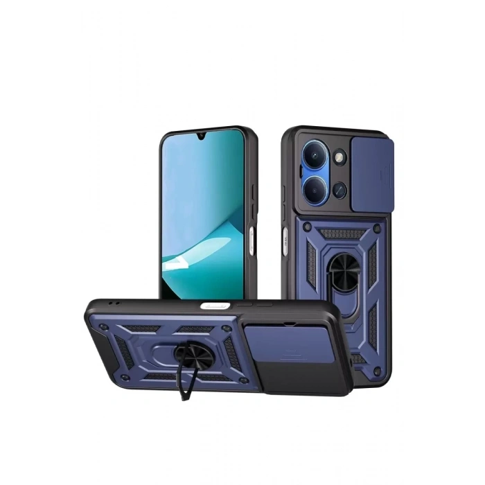 Durukar®   Redmi 15C 4G Pars Lens Yüzüklü Silikon - Lacivert