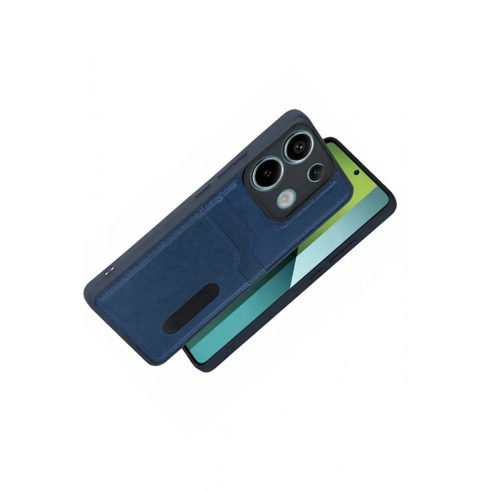 Durukar®   Redmi 15C 4G Sara Kartvizitli Deri Kılıf - Lacivert