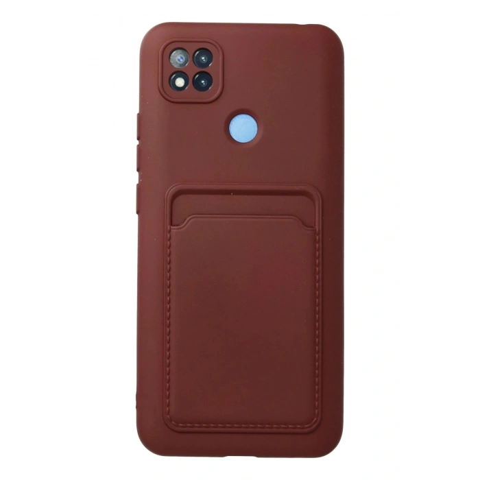 Durukar®   Redmi 9C Kılıf Kelvin Kartvizitli Silikon - Bordo