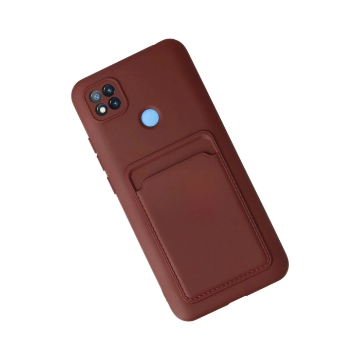 Durukar®   Redmi 9C Kılıf Kelvin Kartvizitli Silikon - Bordo
