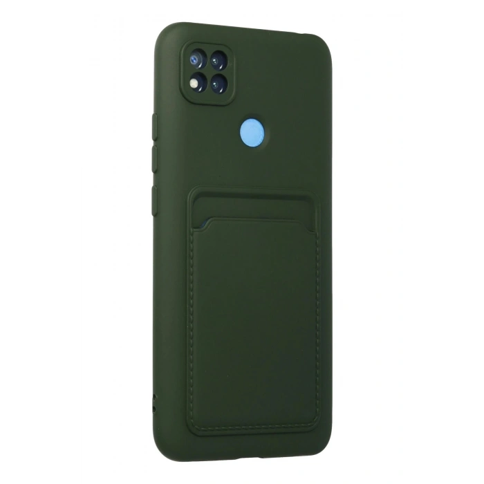 Durukar®   Redmi 9C Kılıf Kelvin Kartvizitli Silikon - Koyu Yeşil