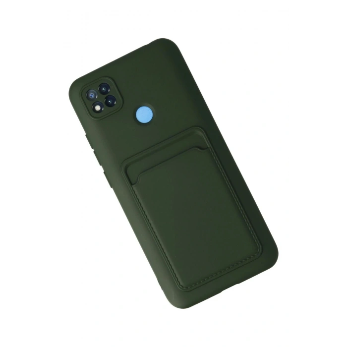 Durukar®   Redmi 9C Kılıf Kelvin Kartvizitli Silikon - Koyu Yeşil