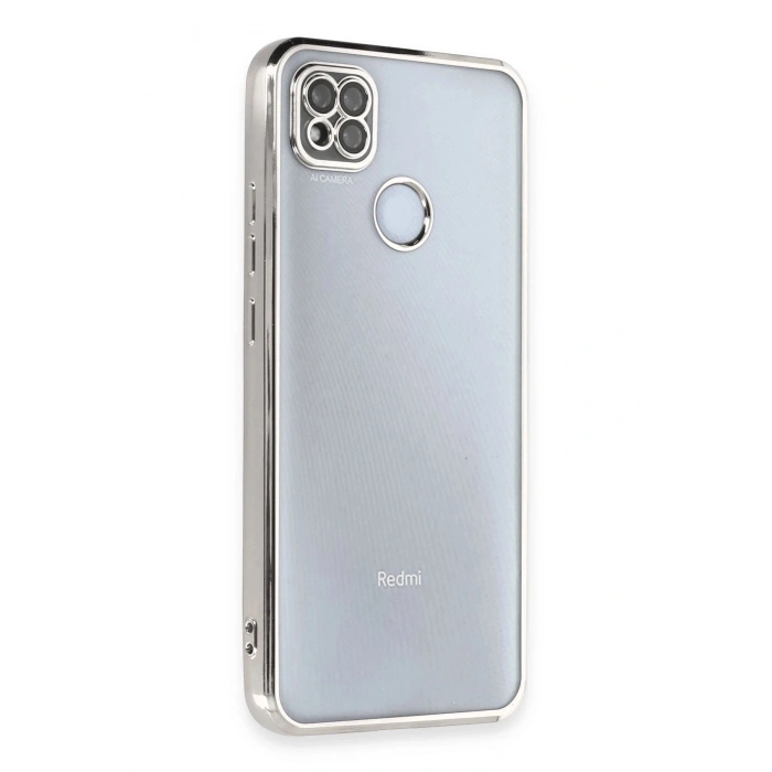 Durukar®   Redmi 9C Kılıf  Lensli Silikon - Gümüş