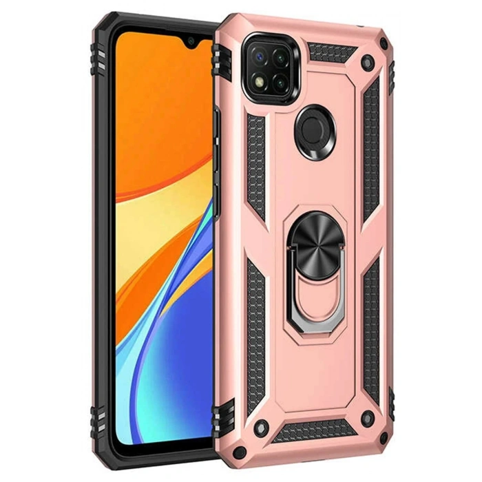 Durukar®   Redmi 9C Kılıf Sofya Yüzüklü Silikon Kapak - Rose