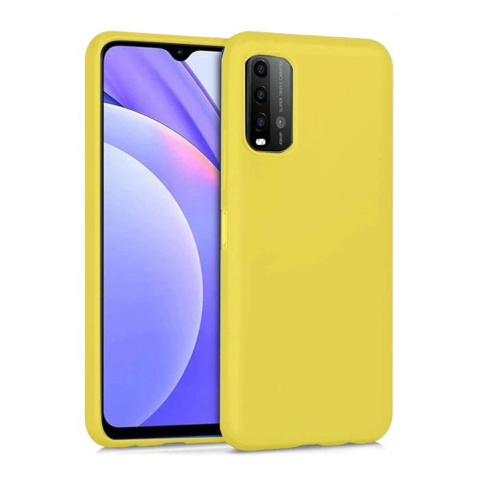 Durukar®   Redmi 9T Kılıf Nano içi Kadife Silikon - Sarı