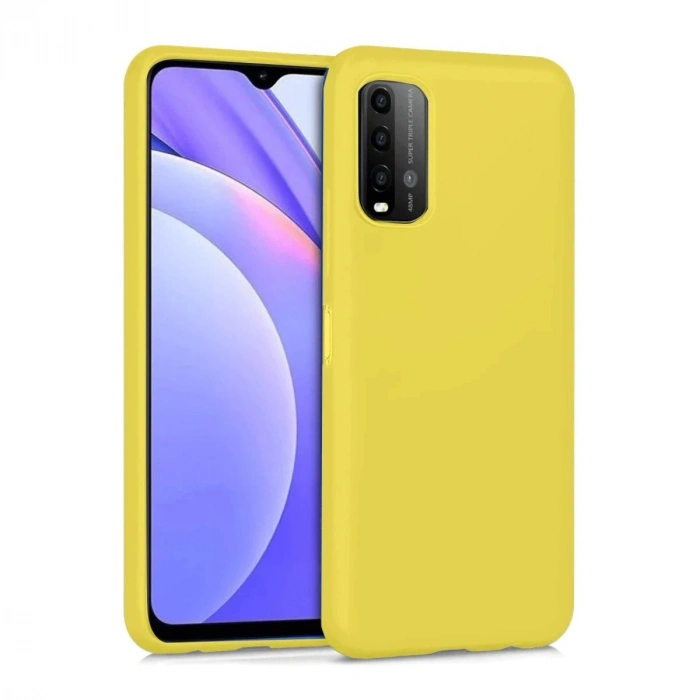 Durukar®   Redmi 9T Kılıf Nano içi Kadife Silikon - Sarı