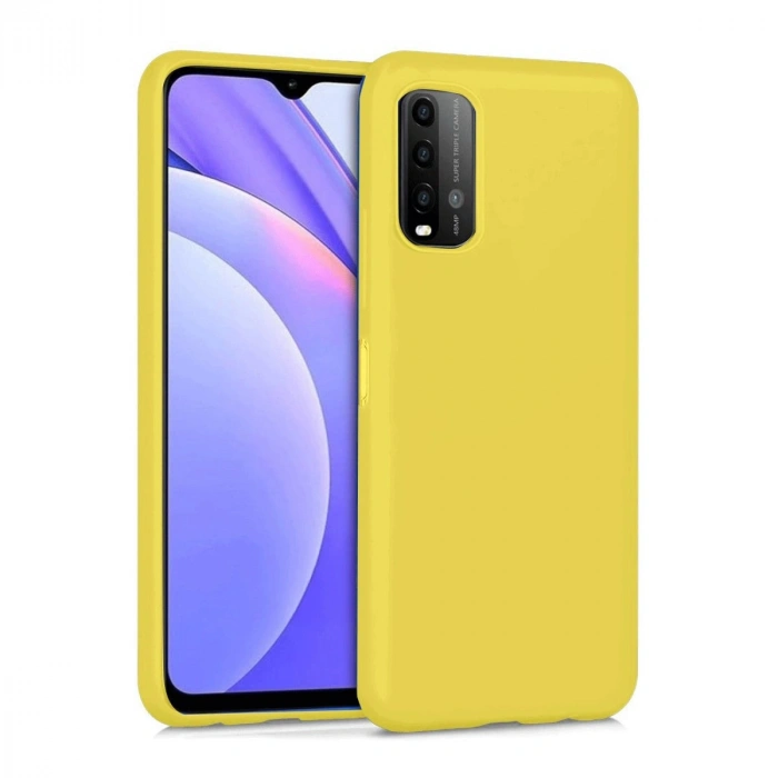 Durukar®   Redmi 9T Kılıf Nano içi Kadife Silikon - Sarı