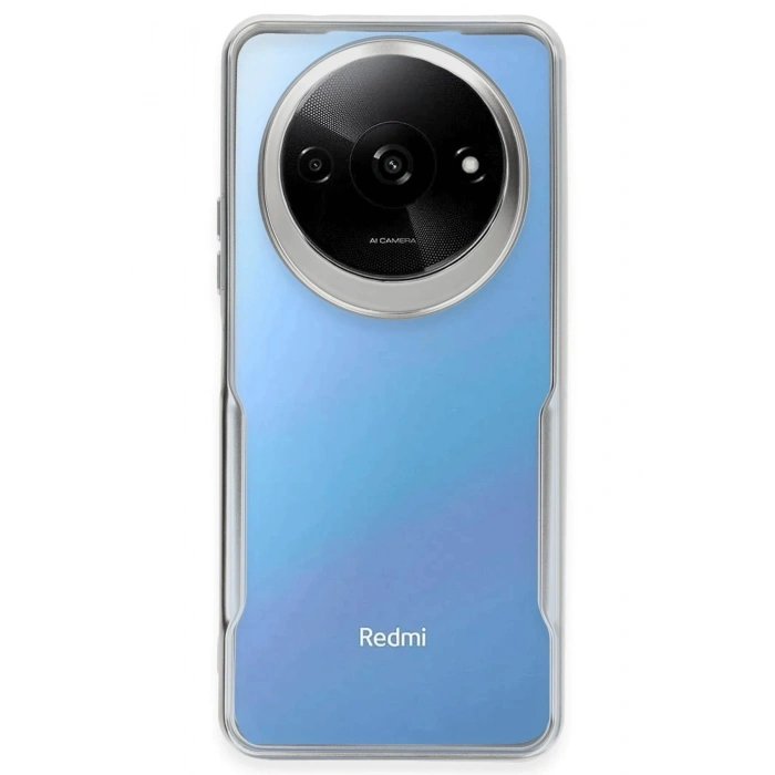 Durukar®   Redmi A3 4G Kılıf Boyi Silikon Kapak - Gümüş