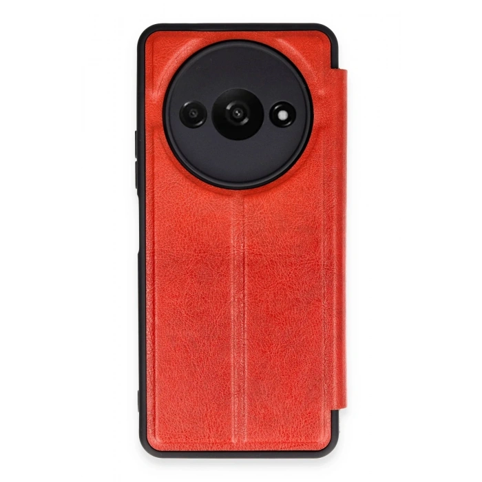 Durukar®   Redmi A3 4G Kılıf Flip Cover - Kırmızı