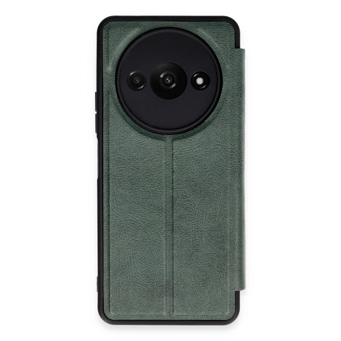 Durukar®   Redmi A3 4G Kılıf Flip Cover - Koyu Yeşil
