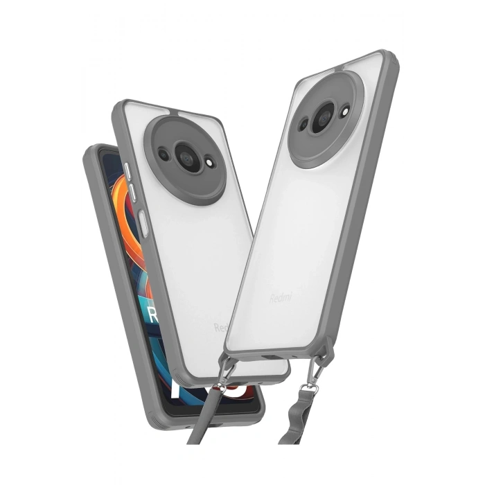 Durukar®   Redmi A3 4G Kılıf Penta Silikon Kılıf - Titan Gri