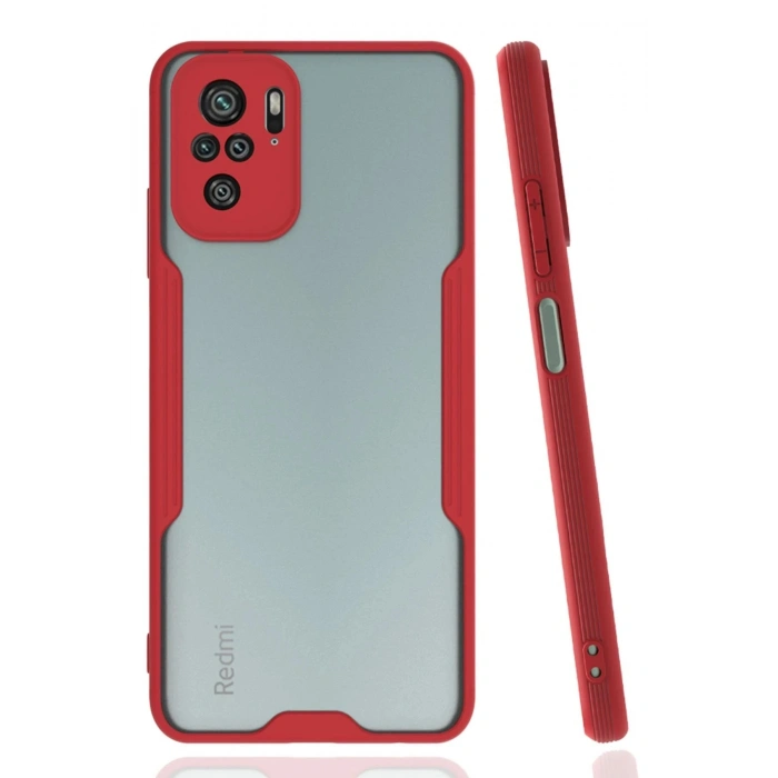 Durukar®   Redmi Note 10 Kılıf Platin Silikon - Kırmızı