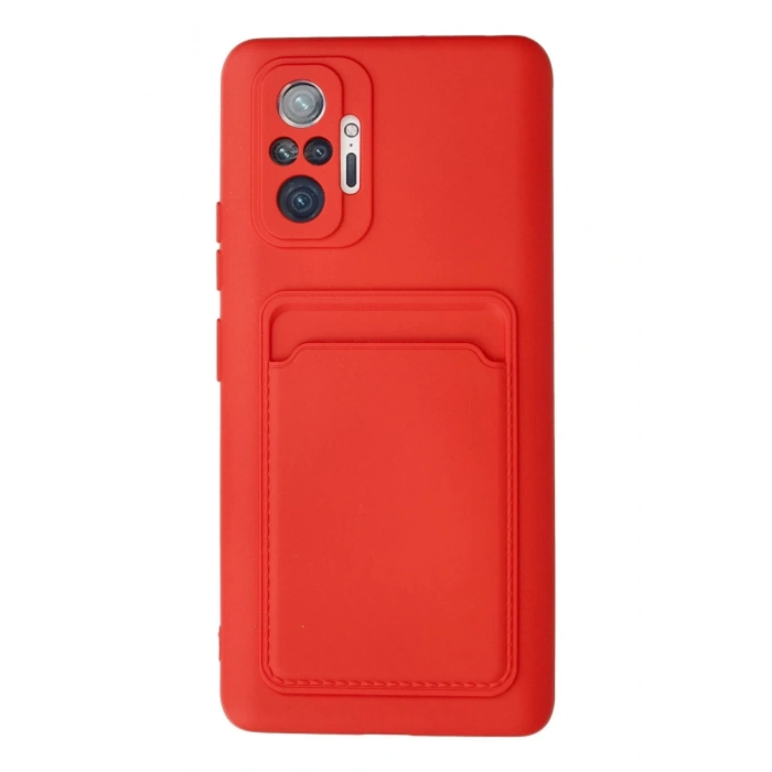 Durukar®   Redmi Note 10 Pro Kılıf Kelvin Kartvizitli Silikon - Kırmızı