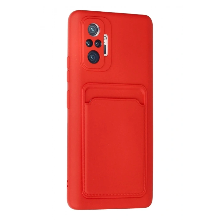Durukar®   Redmi Note 10 Pro Kılıf Kelvin Kartvizitli Silikon - Kırmızı
