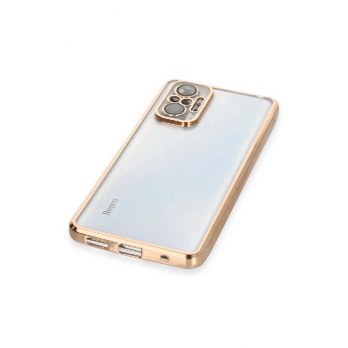 Durukar®   Redmi Note 10 Pro Kılıf  Lensli Silikon - Gold