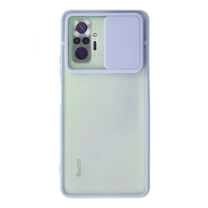 Durukar®   Redmi Note 10 Pro Kılıf Palm Buzlu Kamera Sürgülü Silikon - Lila