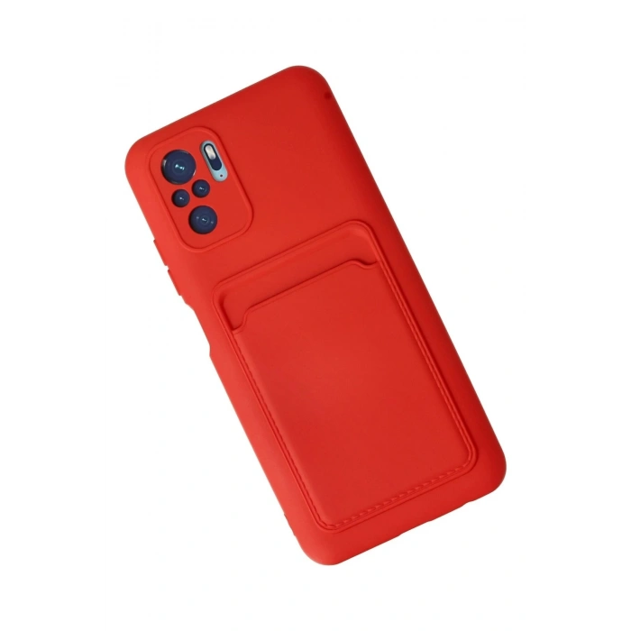 Durukar®   Redmi Note 10S Kılıf Kelvin Kartvizitli Silikon - Kırmızı