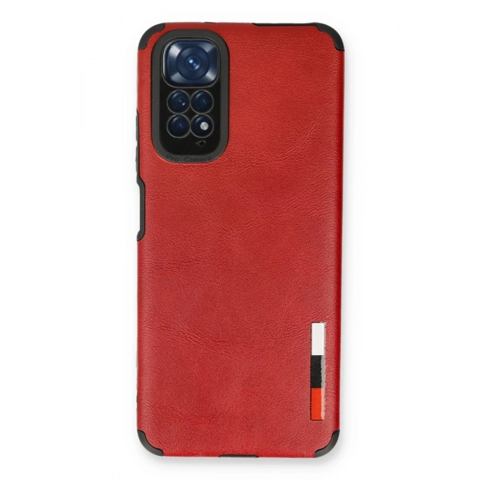 Durukar®   Redmi Note 11 Kılıf Loop Deri Silikon - Kırmızı