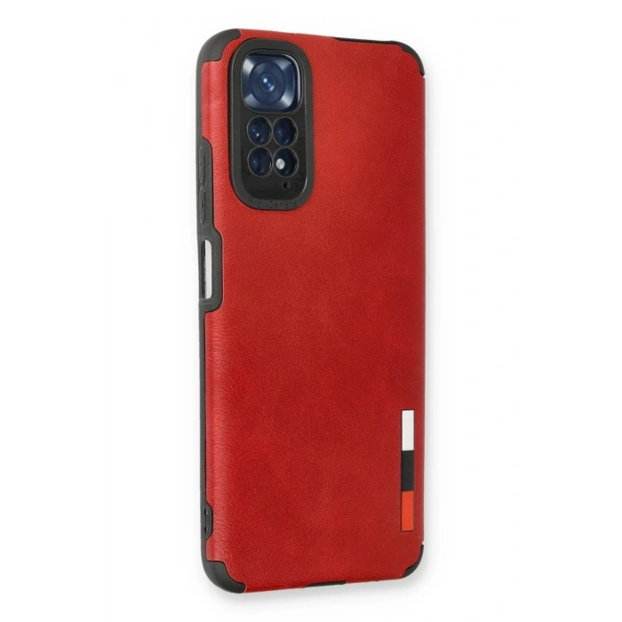 Durukar®   Redmi Note 11 Kılıf Loop Deri Silikon - Kırmızı