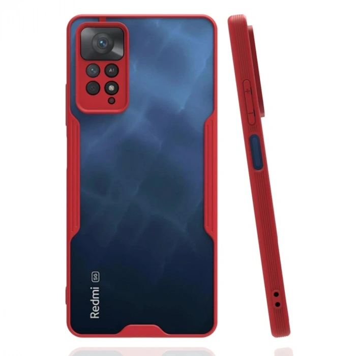 Durukar®   Redmi Note 11 Pro Kılıf Platin Silikon - Kırmızı